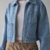 Katie Fleming Heartland S19 Floral Denim Jacket For Sale