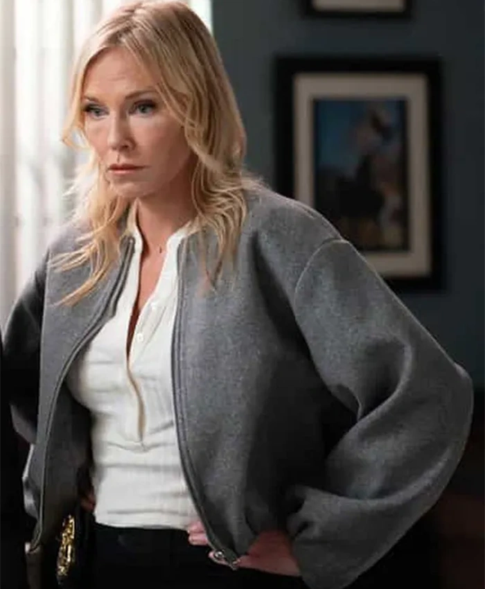 Kelli Giddish Law and Order SVU S27 Grey Bomber Jacket For Sale