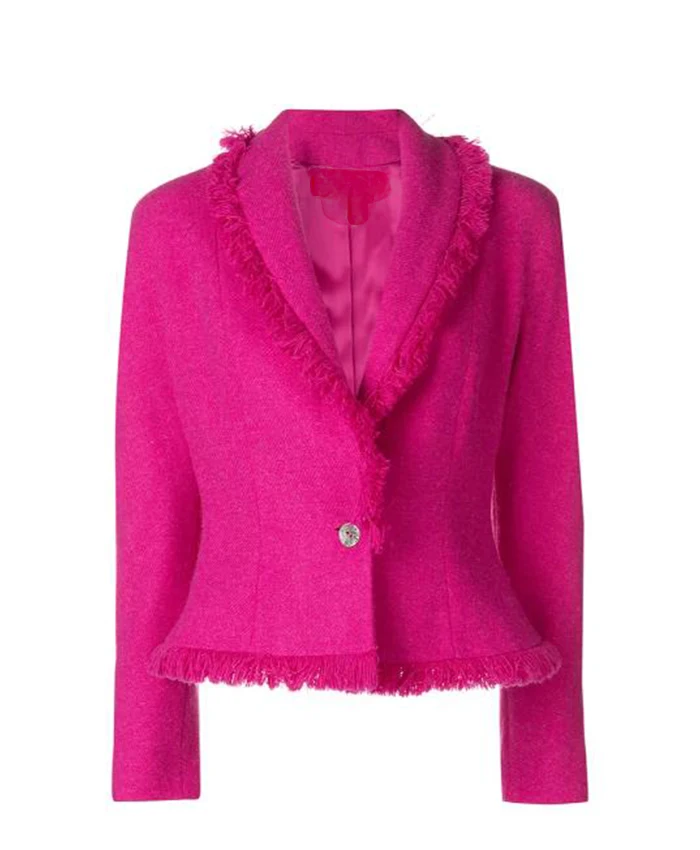 Kim Kardashian All is Fair S01 Pink Fringe Jacket For Sale