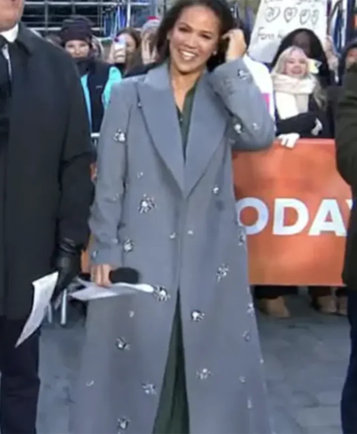 Laura Jarrett The Today Show Embellished Coat