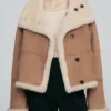 Lola Tung The Summer I Turned Pretty 2025 Isabel Conklin Shearling Brown Leather Jacket For Sale