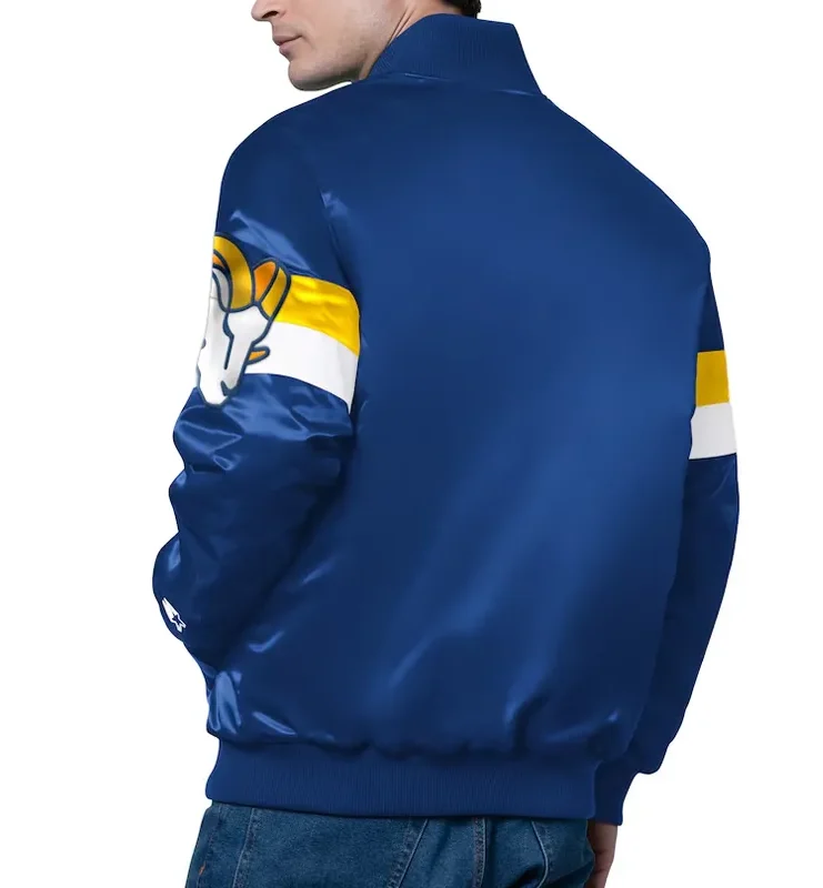 Los Angeles Rams Triple Option Full-Snap Varsity Satin Jacket