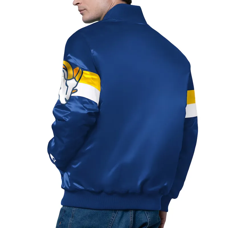 Los Angeles Rams Triple Option Full-Snap Varsity Satin Jacket