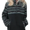 Lyndy Borden Heartland S19 Black Half Zip Pullover Jacket For Sale