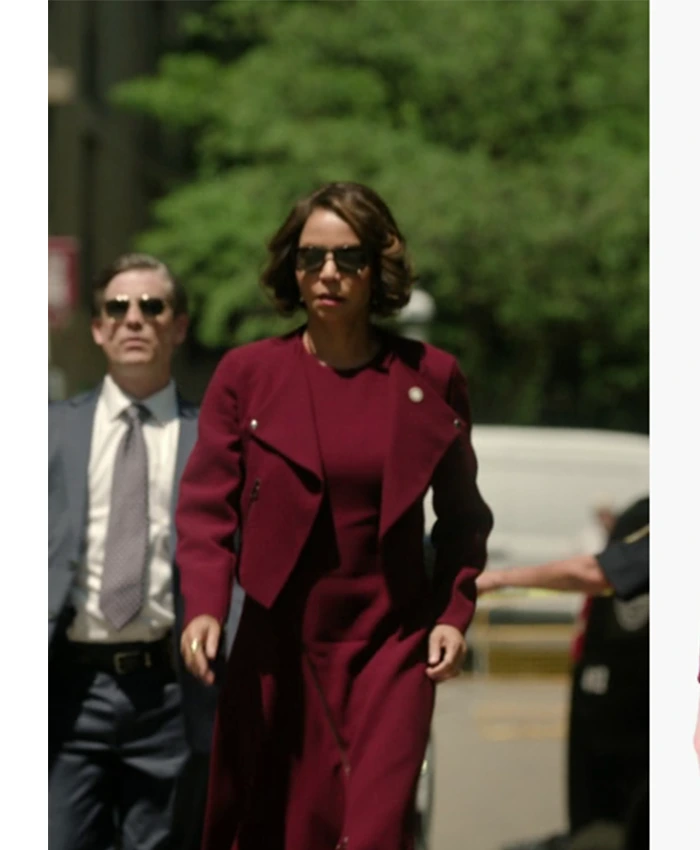 Mae Silver Boston Blue S01 Maroon Cropped Jacket