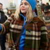 Mae Whitman The Twelve Dates Til Christmas Checked Wool Coat