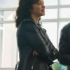 Maria Baez Boston Blue S01 Black Leather Jacket For Sale