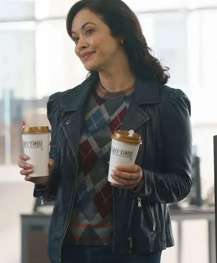 Maria Baez Boston Blue S01 Black Leather Jacket