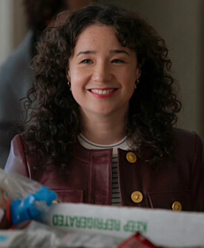 Marissa Gold Elsbeth S03 Golden Button Leather Jacket