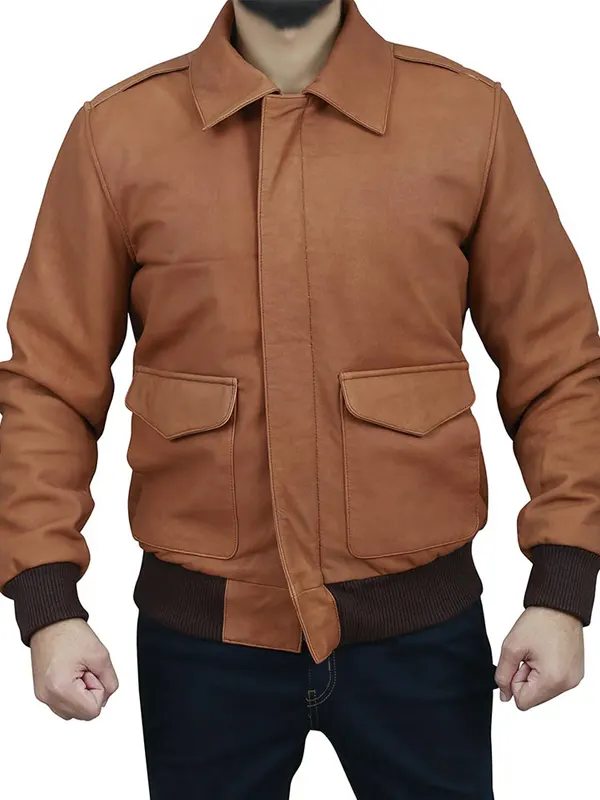 Mason Bomber Brown Leather Jacket