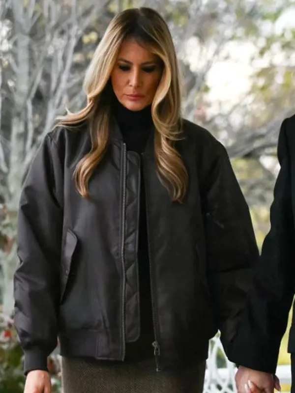 Melania Trump Brown Bomber Jacket
