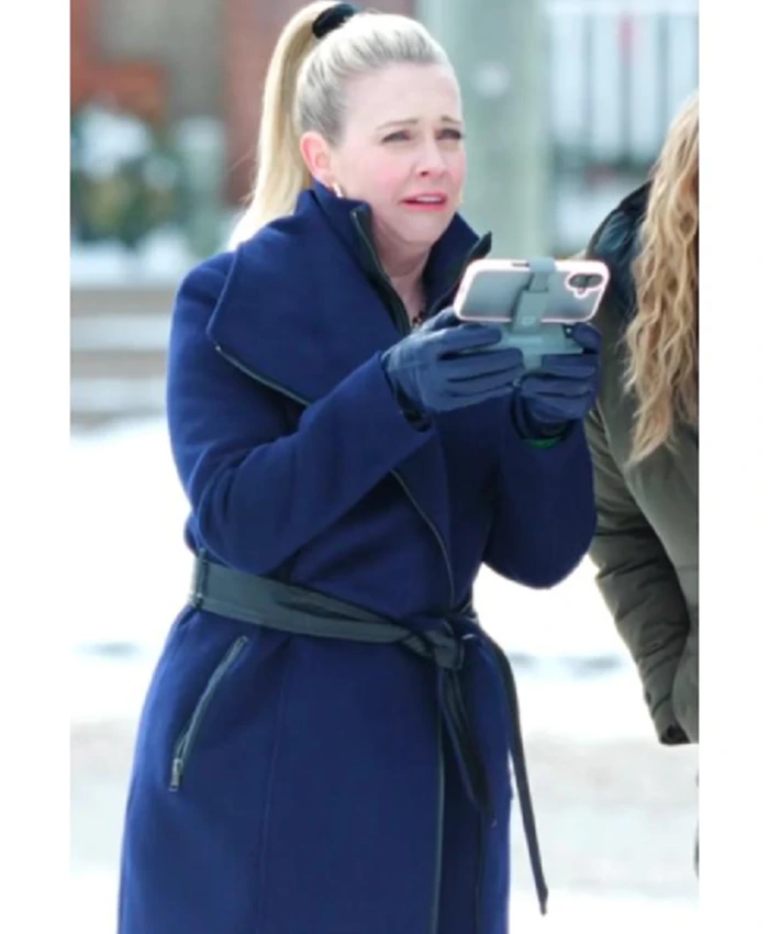 Melissa Joan Hart A Merry Little Ex-Mas Blue Belted Coat