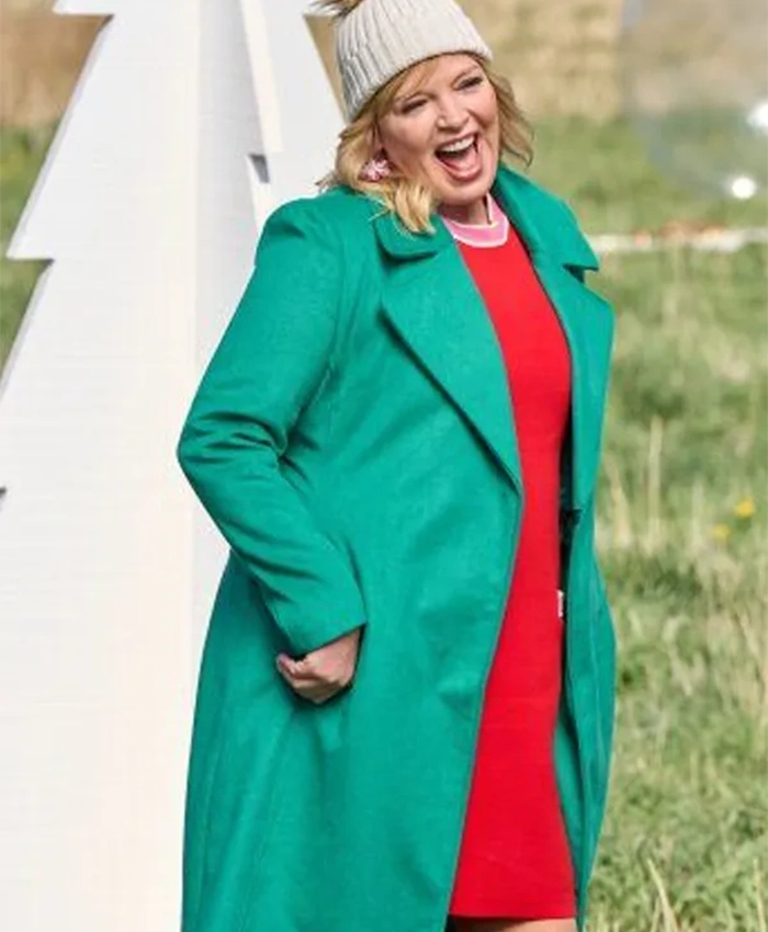 Melissa Peterman Finding Mr Christmas S02 Wool Coat For Sale