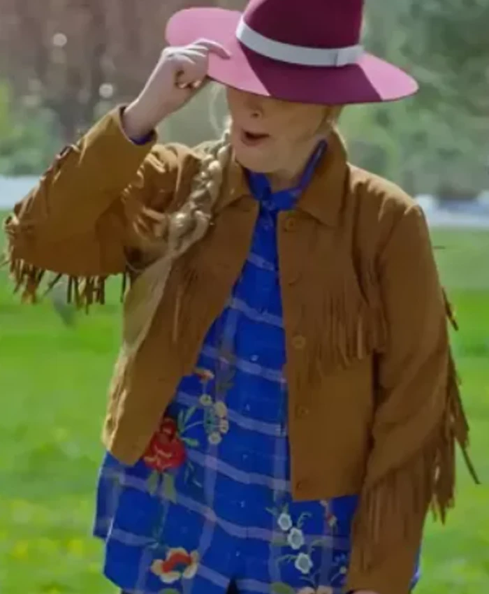 Melissa Peterson Finding Mr Christmas S02 Brown Fringe Jacket For Sale