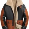 Men Black and Brown B3 Shearling Leather Jacket