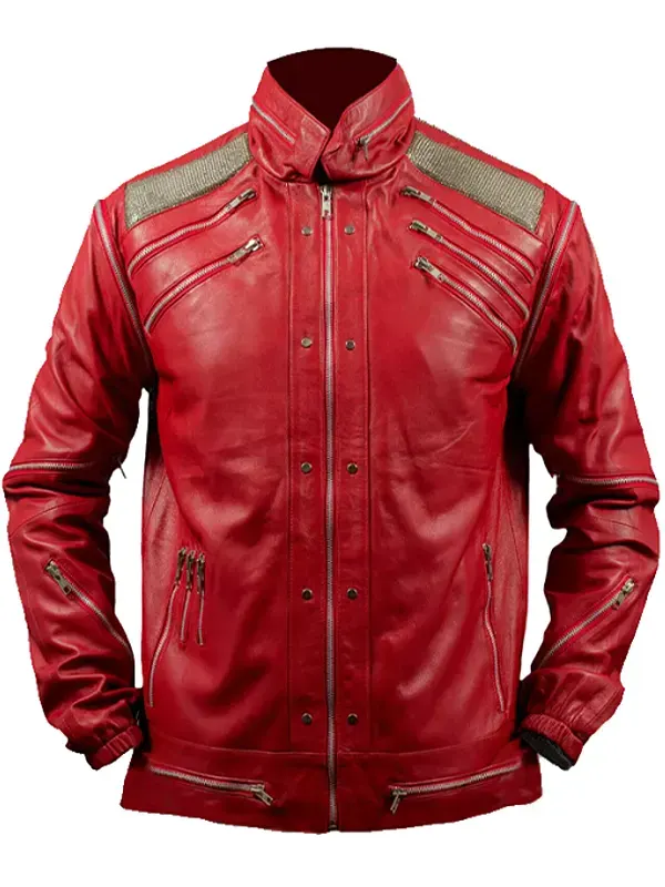 Men Cafe Racer Stylish Red Leather Jacket