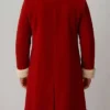 Men Red Christmas Fur Trim Coat For Sale