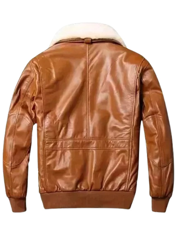 Mens A2 Flight Shearling Brown Bomber Leather Jacket