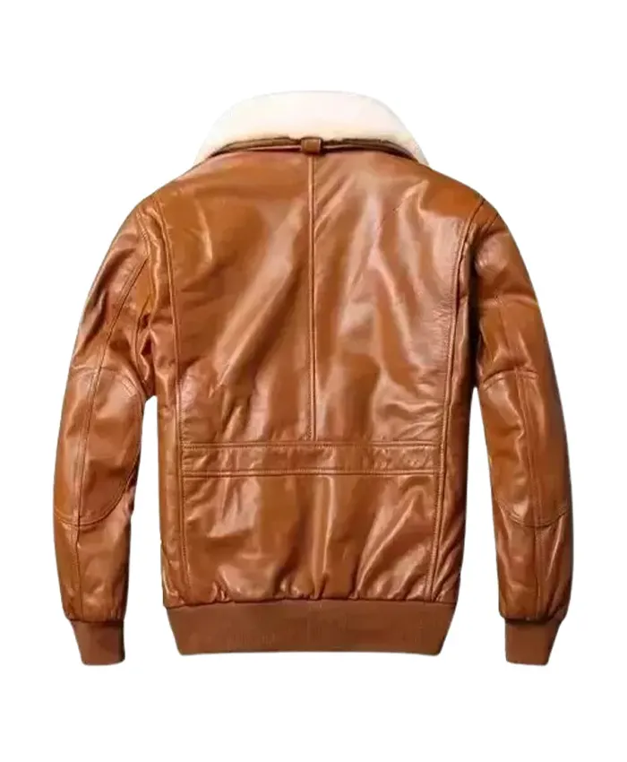 Mens A2 Flight Shearling Brown Bomber Leather Jacket