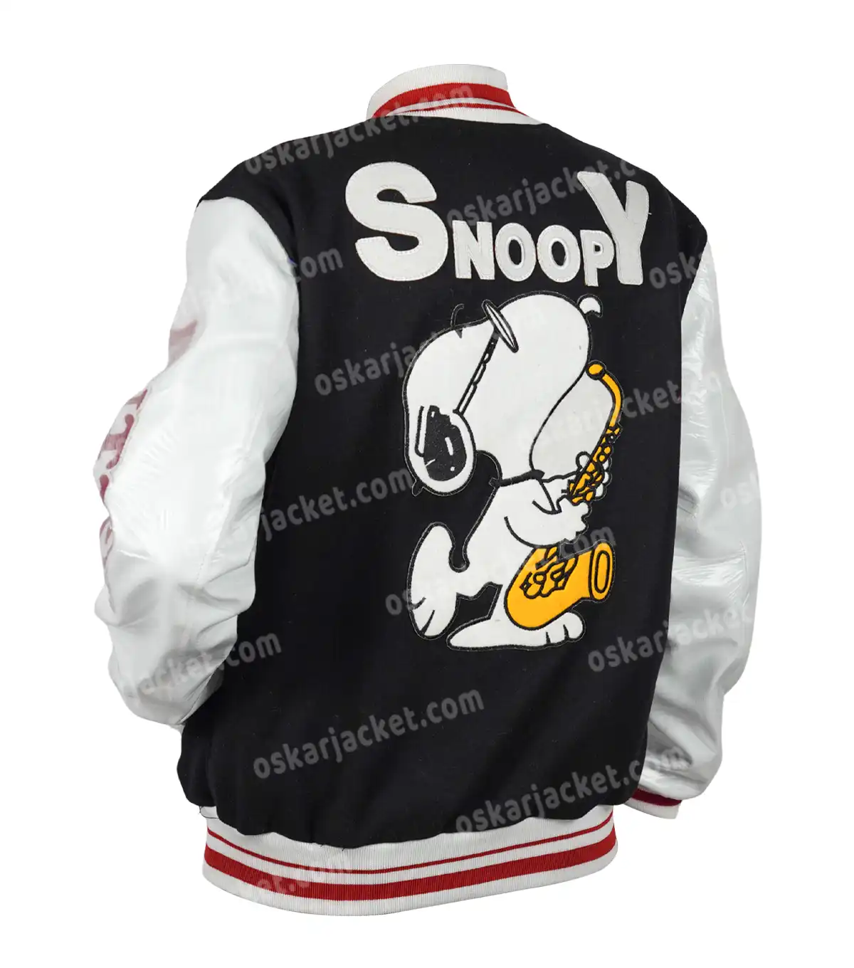 Mens and Womens Snoopy Butter Letterman Jacket