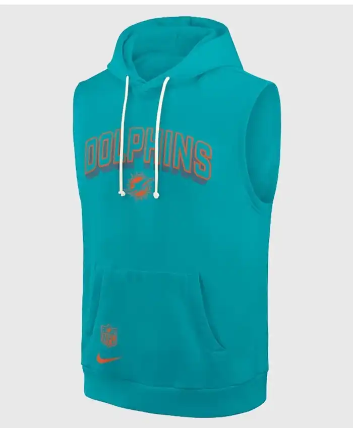 Miami Dolphins Sideline Aqua Sleeveless Hoodie For Sale
