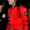 Michael Jackson Bad World Tour 1987 Red Satin Jacket with Multiple Belts on Sleeves