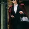 Michelle Bugonia Maroon Wool Trench Coat