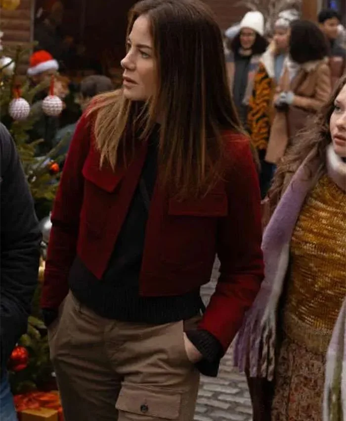 Michelle Monaghan The Family Plan 2 Red Jacket