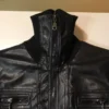 Miley Cyrus Max Azria Crop Black Leather Jacket For Men