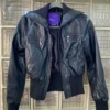 Miley Cyrus Max Azria Crop Leather Jacket