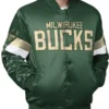 Milwaukee Bucks Triple Option Varsity Satin Jacket