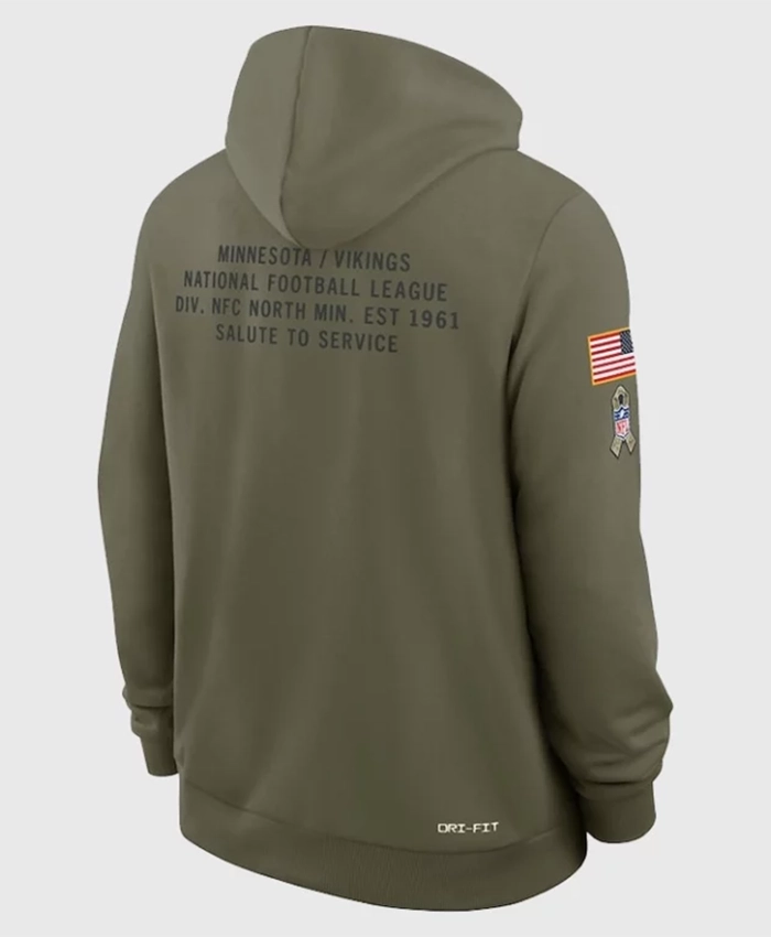 Minnesota Vikings 2025 Salute to Service Pullover Hoodie For Sale