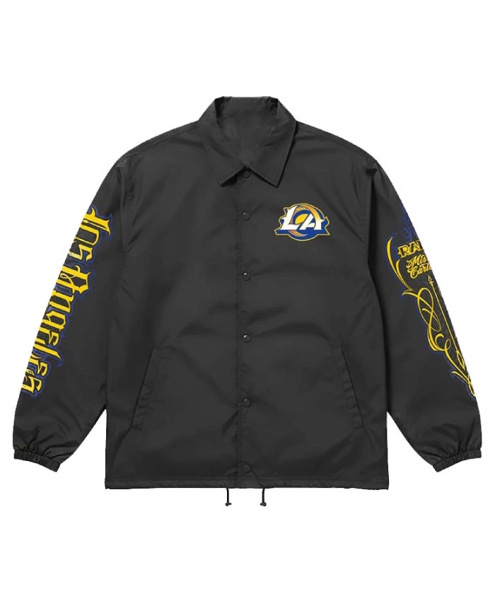 Mister Cartoon x Los Angeles Rams Black Coach Jacket