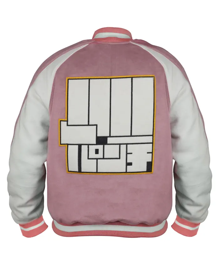 Momo Ayase Anime Series Dandadan 2024 – 2025 Pink Varsity Jacket