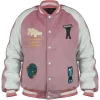 Momo Ayase Dandadan Pink Varsity Jacket