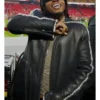 Monday Night Football 2025 Gunna Black Leather Coat For Sale
