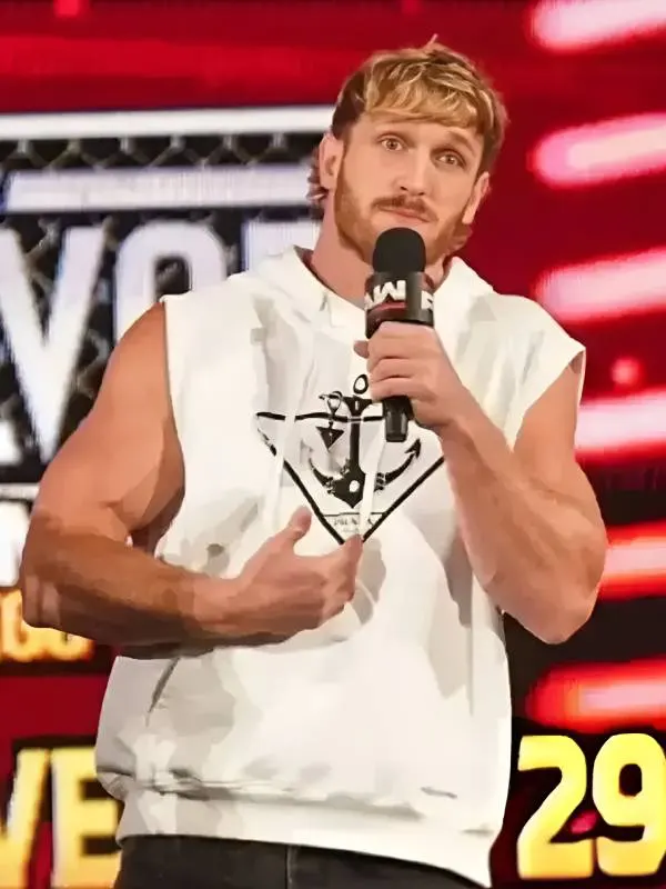 Monday Night RAW Logan Paul White Sleeveless Hoodie