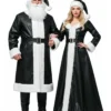 Mr and Mrs Santa Claus Black Leather Costume