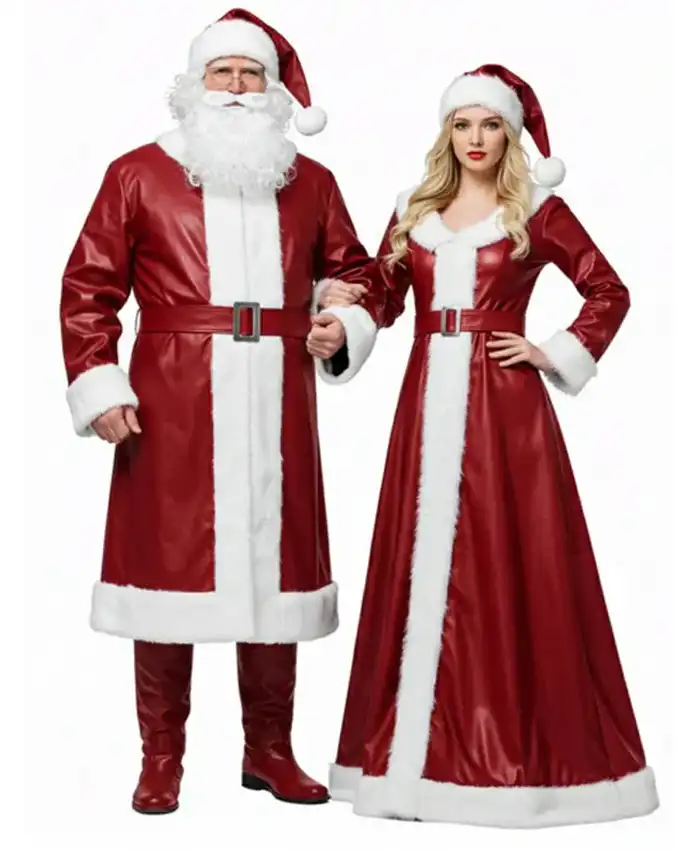 Mr and Mrs Santa Claus Leather Costume