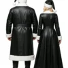 Mr. and Mrs Santa Claus Shearling Black Leather Couple Costume for Christmas