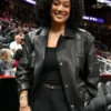 NBA 2025 Crystal Renee Hayslett Black Leather Jacket