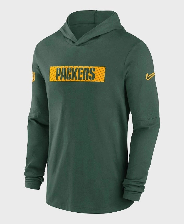 NFL Bay Packers Sideline Green Hoodie For Sale