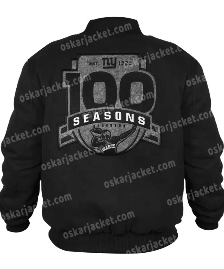 NY Giants Hugo Boss 100th Season Black Bomber Jacket For Men and Women