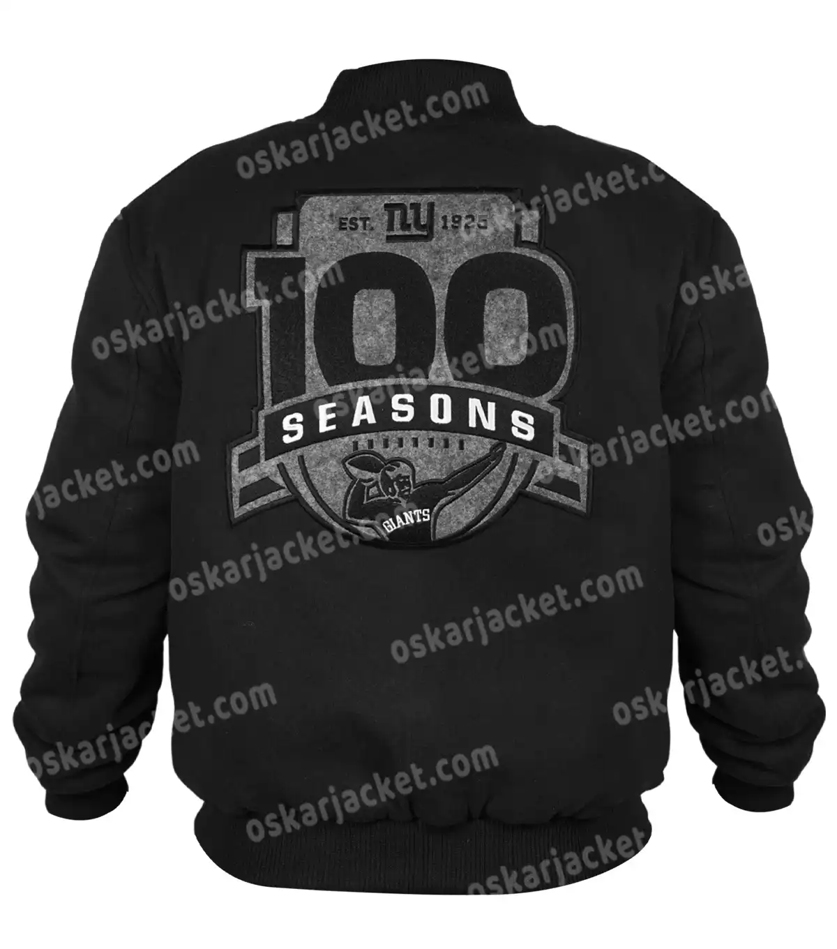 NY Giants Hugo Boss 100th Season Black Bomber Jacket For Men and Women