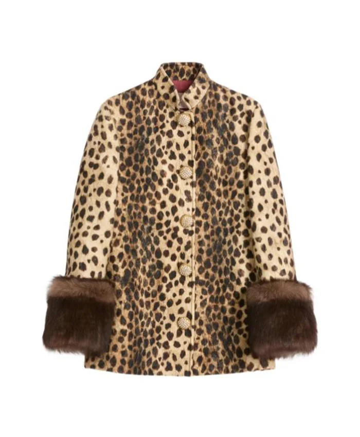 Naomi Watts All is Fair S01 Fur Cuffs Leopard Print Jacket For Sale