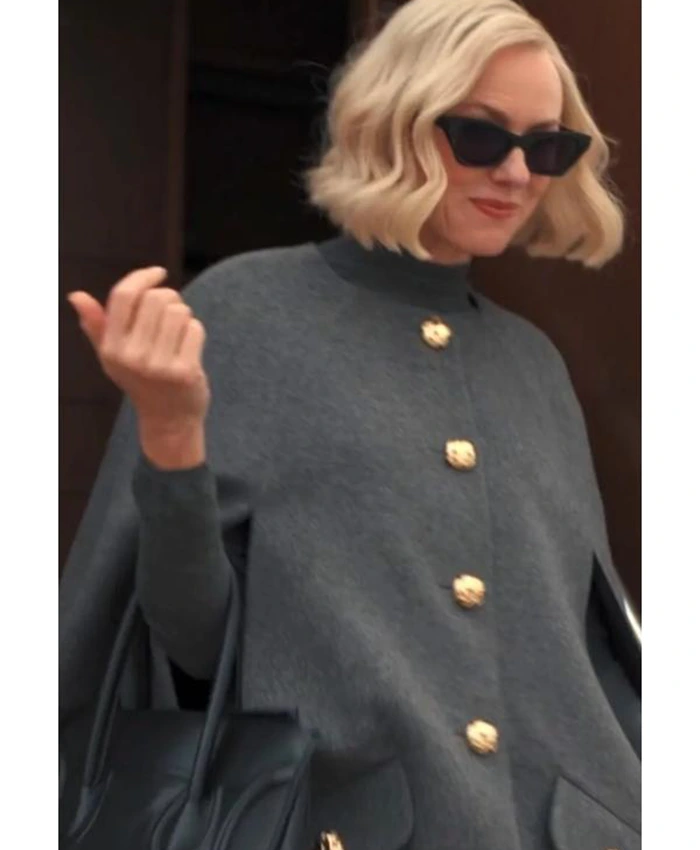 Naomi Watts All is Fair S01 Grey Buttoned Front Cape