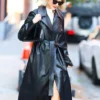 Naomi Watts NYC 2025 Black Leather Coat For Sale