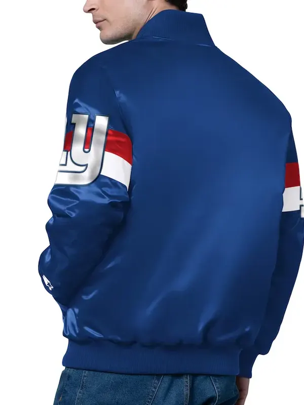 New York Giants Triple Option Full-Snap Varsity Satin Jacket