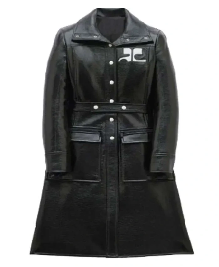 Nicôle Lecky Wild Cherry S01 Black Leather Coat For Sale