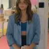 Nicole Wallace Culpa Nuestra Blue Floral Blazer For Sale